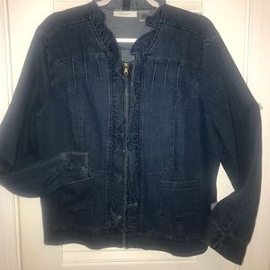 Denim  ruffled jacket.